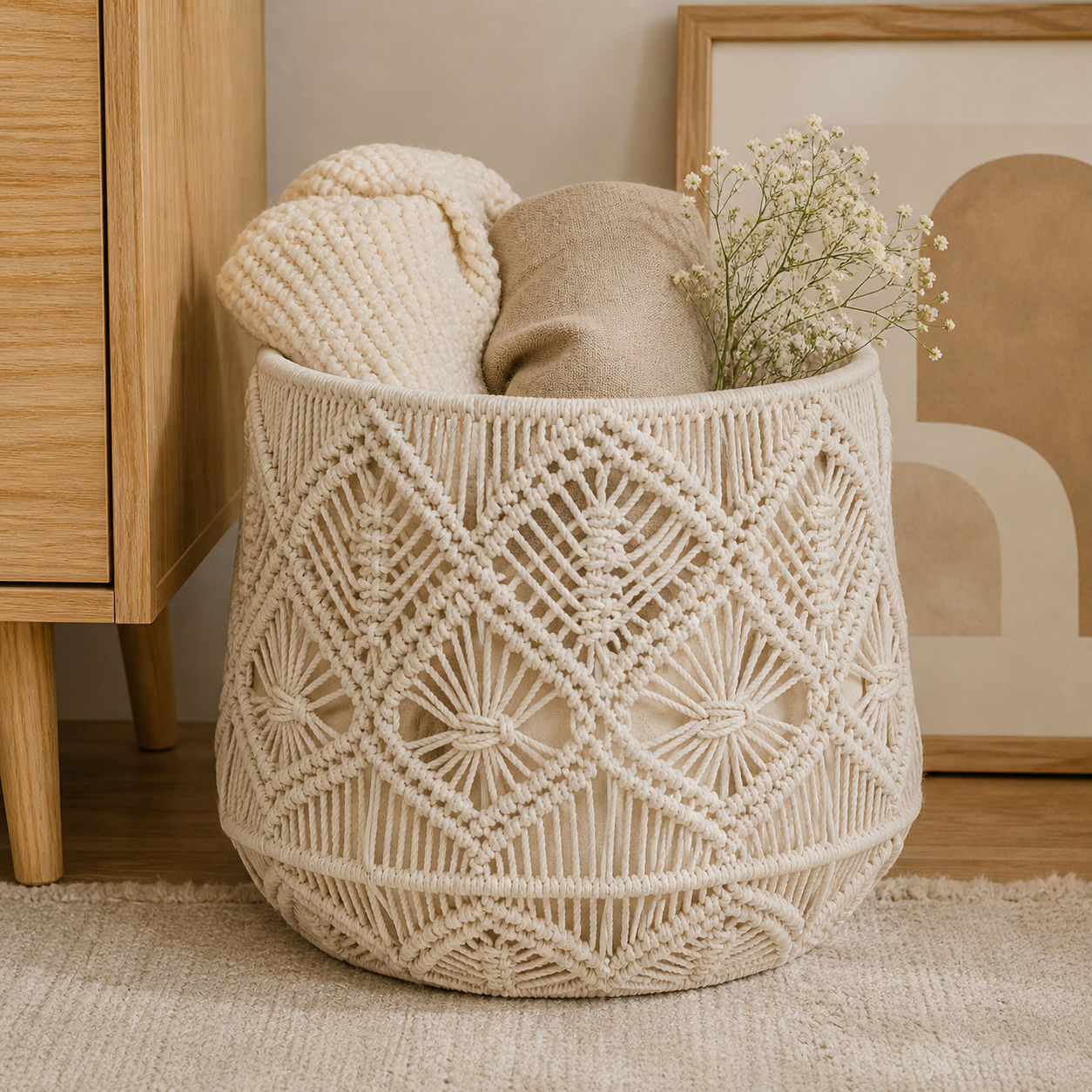 Eco Friendly Macrame Plant Holder Handcrafted Sustainable Home Décor